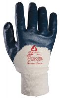 Перчатки синие с нитр.покрытием на 3/4, вяз.манжетой и хлоп.подкладкой, размер XL JETA SAFETY JN066/XL