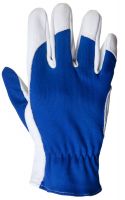 Перчатки кожаные рабочие Locksmith цвет синий/белый, размер M JETA SAFETY JLE321-8/M