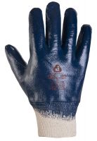 Перчатки синие c полным нитр.покрытием,вяз.манжетой и хлоп.подкладкой, размер XL JETA SAFETY JN065/XL