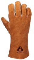 Перчатки сварщика с крагой, цвет коричневый/серый, размер XL JETA SAFETY JWK401-XL